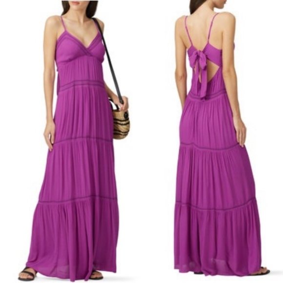 ba&sh | Dresses | Bash Robe Nadja Maxi Dress In Magenta Purple | Poshmark